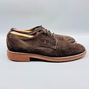 Tod's Shoes Mens 10 Brown Suede Derby Oxford Lace Up Dress Rubber Sole Comfort